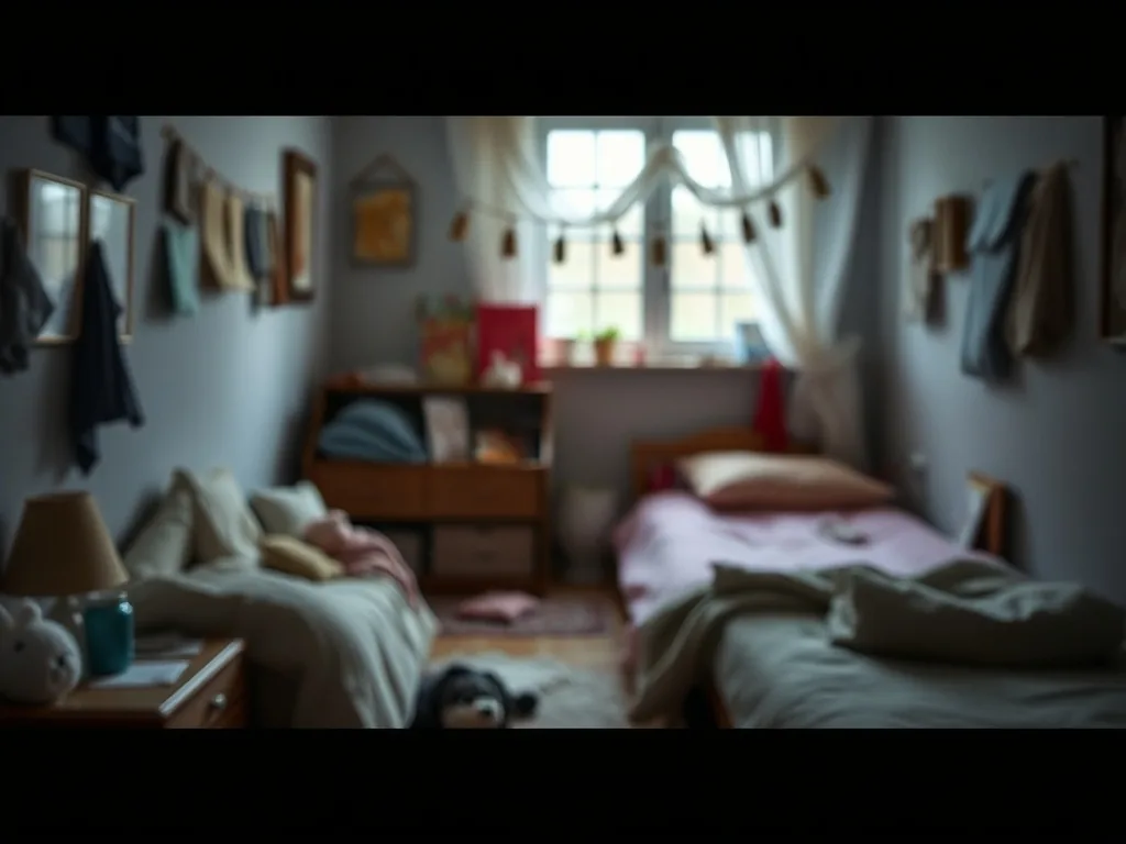 Chambre parentale à l’ambiance cocooning avec lit aux draps en lin froissé, coussins en velours, lumière tamisée et mur