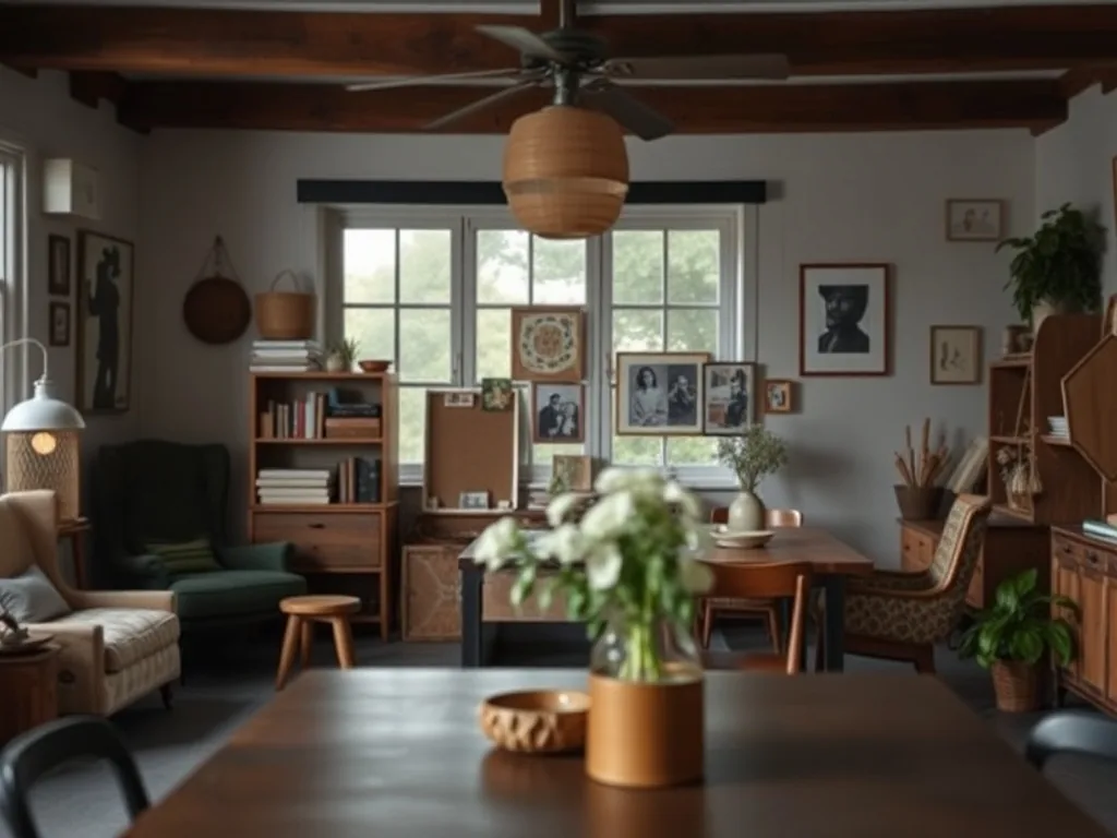 Écran d'ordinateur affichant une grille de tableaux Pinterest de décoration intérieure, à côté d'un nuancier de peinture